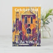 怖い不気味ハロウィンおもしろい 招待状 (スタンド正面)