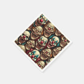 怖い不気味ピエロゾンビハロウィーン スタンダードカクテルナプキン (角)