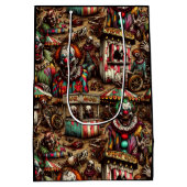 怖い不気味ピエロゾンビ放棄カーニバル ミディアムペーパーバッグ (裏面)