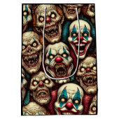 怖い不気味ピエロゾンビ放棄カーニバル ミディアムペーパーバッグ (裏面)