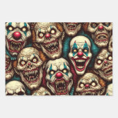 怖い不気味ピエロゾンビ放棄カーニバル ラッピングペーパーシート (正面)