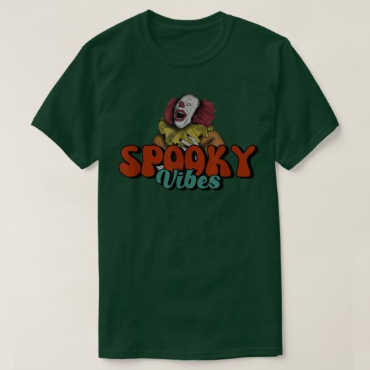怖い不気味ピエロハロウィーンビベス Tシャツ (デザイン正面)