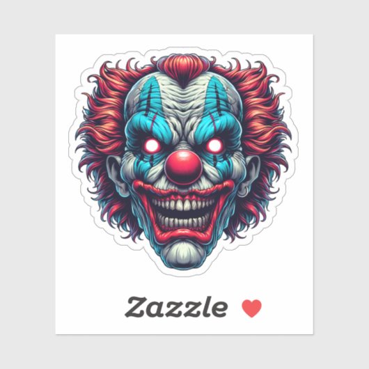 怖い不気味ピエロ顔ハロウィンカラー シール (シート)