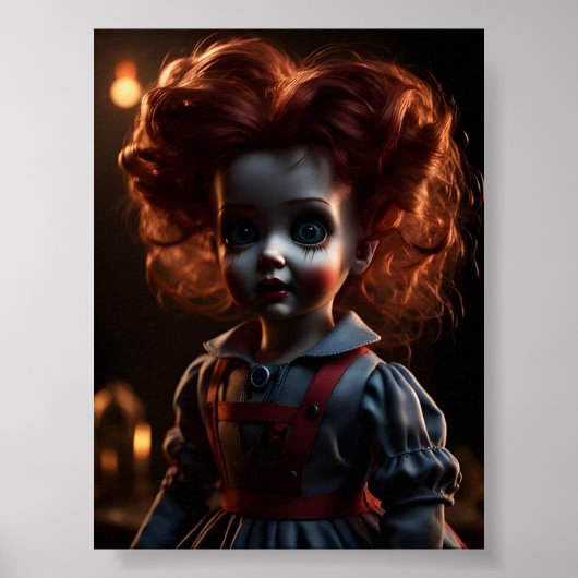 怖い不気味不気味なホラーハロウィーンをテーマにした人形 ポスター (正面)