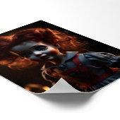 怖い不気味不気味なホラーハロウィーンをテーマにした人形 ポスター (角)