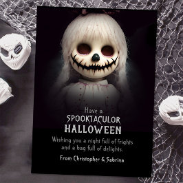 怖い不気味不気味な人形ハロウィーンの挨拶 シーズンカード