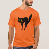 怖い不気味不気味な黒猫ハロウィーンの衣装 Tシャツ (正面)