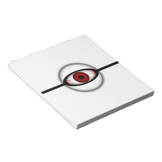 怖い不気味眼幽霊のよく出る玉モンスター ノートパッド (アングル)