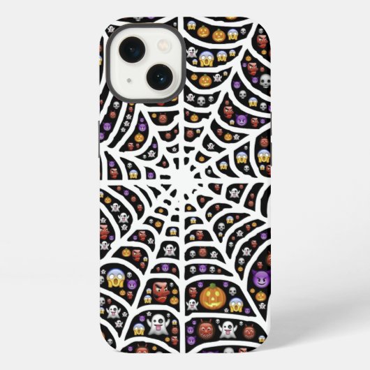 怖い不気味Cobwebコラージュ iPhoneケース (裏面)