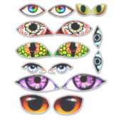 怖い人々動物の目 シール (正面)