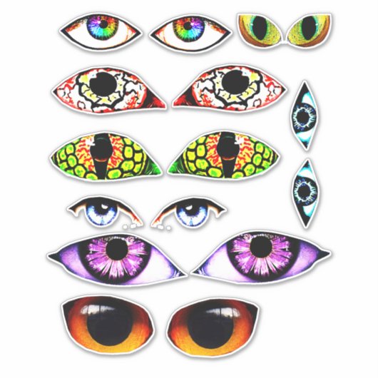 怖い人々動物の目 シール (正面)