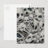 怖い人形の顔の紙製品 ダークアート ポストカード (正面/裏面)