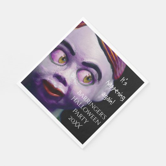 怖い人形不気味なハロウィーン スタンダードランチョンナプキン (角)