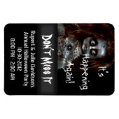 怖い人形怖いハロウィーンのリマインダー マグネット (横)