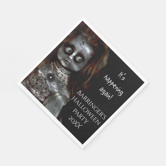 怖い人形怖いハローウィンパーティナプキン スタンダードランチョンナプキン (角)