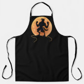 怖い人狼のハウリングトリックまたはハロウィーンの治療 エプロン (正面)