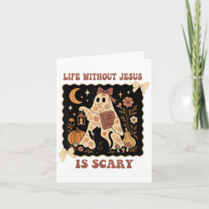 怖い人生はイエス抜きでは怖いよ、クリスチャンハロウィン カード
