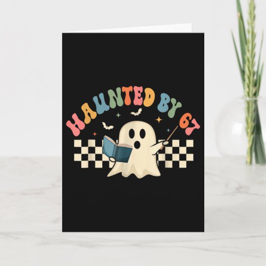 怖い六七 6 7 ミーム 67 スケルトンの手 ハロウィン カード (正面)