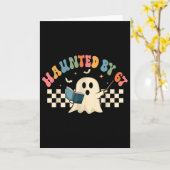 怖い六七 6 7 ミーム 67 スケルトンの手 ハロウィン カード (黄色い花)