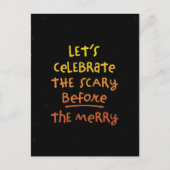 怖い前のメリーかわいいおもしろいハローウィンパーティ ポストカード (正面)