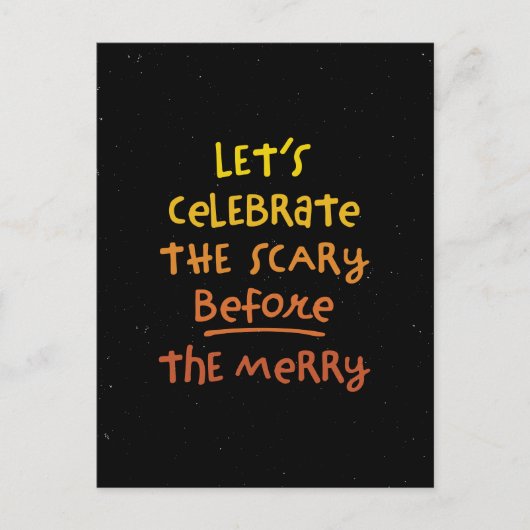 怖い前のメリーかわいいおもしろいハローウィンパーティ ポストカード (正面)