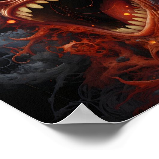 怖い叫び声の顔笑わされるサイケデリック ポスター (角)