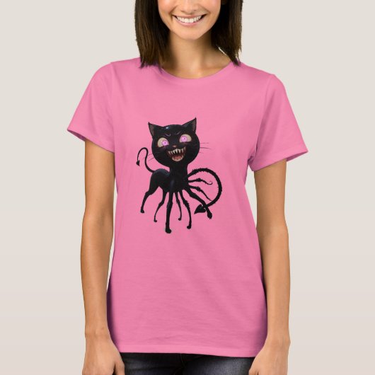 怖い可愛いエルドリッチキャットマムアート Tシャツ (正面)