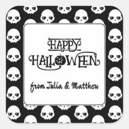 怖い可愛いスカル スクエアシール