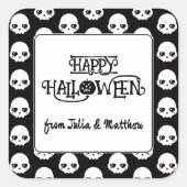 怖い可愛いスカル スクエアシール (正面)