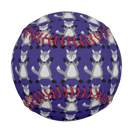 怖い可愛いハロウィーンウルフパターン(の模様が)ある 野球ボール (正面)