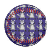 怖い可愛いハロウィーンウルフパターン(の模様が)ある 野球ボール (正面左)