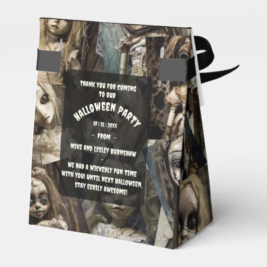 怖い可愛い不気味ブードゥー人形ハロウィーンのお願い箱 フェイバーボックス (裏面サイド)