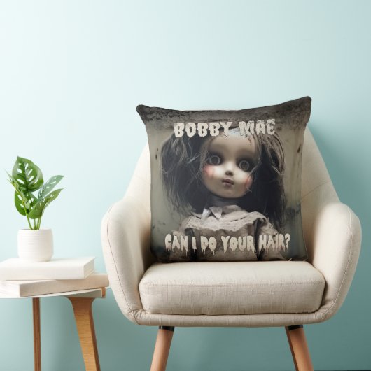 怖い可愛い幽霊のよく出る人形 クッション (椅子)