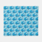 怖い可愛い鬼スカル フリースブランケット (正面(横))