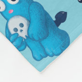 怖い可愛い鬼スカル フリースブランケット (角)