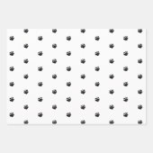 怖い可愛い黒オレンジの白いスカルハロウィーン ラッピングペーパーシート (正面2)