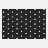 怖い可愛い黒オレンジの白いスカルハロウィーン ラッピングペーパーシート (正面)