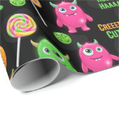 「怖い可愛い」モンスターとハロウィンおもしろいシームレス ラッピングペーパー (ロールコーナー)