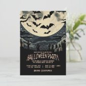 怖い墓の幽霊ハロウィンパーティー 招待状 (スタンド正面)