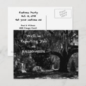 怖い墓地ハロウィーン招待状はがき2 インビテーションポストカード (正面/裏面)