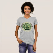 怖い夜のカラスリンゴ 怖いお化けの城のホール Tシャツ (正面フル)