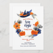 怖い夜のハローウィンパーティ 招待状 (正面/裏面)