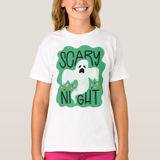 怖い夜の幽霊 Tシャツ (正面)