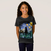怖い夜の猫ハロウィーン Tシャツ (正面フル)