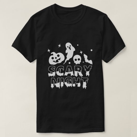 怖い夜ハロウィンTシャツ Tシャツ (デザイン正面)
