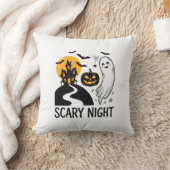 怖い夜 ハロウィン お化け屋敷 ゴースト デザイン 1 クッション (ブランケット)