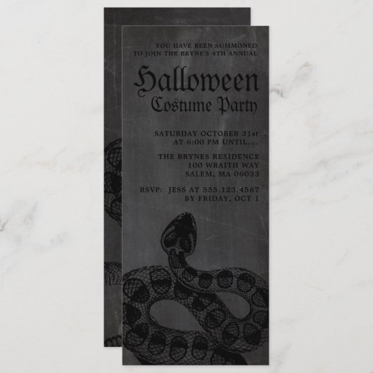 怖い大人のハローウィンパーティ招待状 招待状 (正面/裏面)