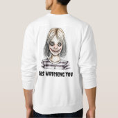 怖い女の子が見ている スウェットシャツ (裏面)