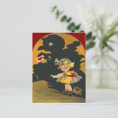 怖い女の子の子犬モンスターバレンタイン シーズンポストカード (スタンド正面)