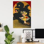 怖い女の子の子犬モンスターバレンタイン ポスター (ホームオフィス)